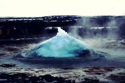 Scenic view of waterfall
