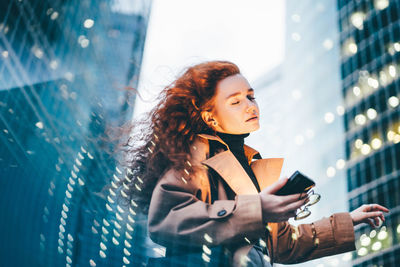 Young woman looking away