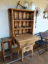 Empty chairs and table at home