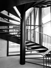 Spiral stairs low angle view of staircase in building