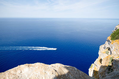 High angle view of sea against sky