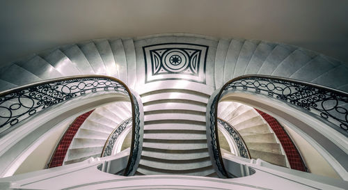 Low angle view of spiral staircase