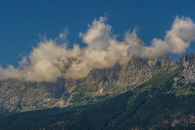 Panoramic view of landscape and mountains against sky