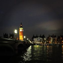 Illuminated city at night