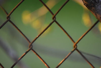 Full frame shot of chainlink fence against sky