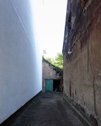 Narrow alley amidst buildings against sky