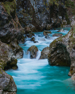 Scenic view of waterfall