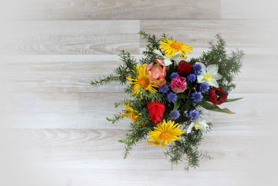 Close-up of flower vase on table