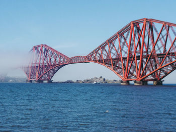 Bridge over river against clear sky