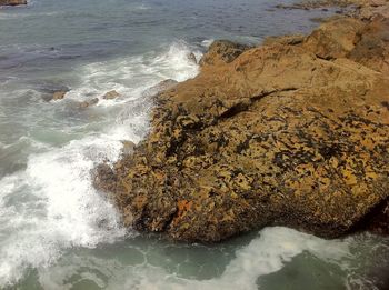 High angle view of sea waves