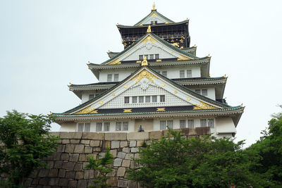 Low angle view of temple against sky