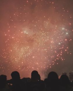 Low angle view of illuminated firework display