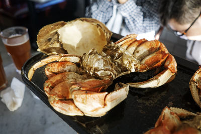 Close-up of seafood in plate