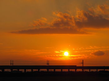 Scenic view of sunset over sea