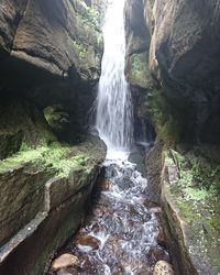 Scenic view of waterfall