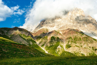 Scenic view of mountains against sky