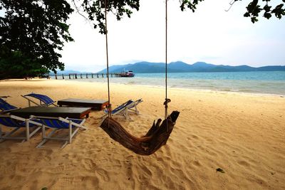 Scenic view of beach against sky