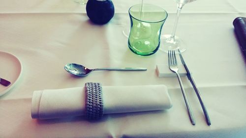 High angle view of food on table