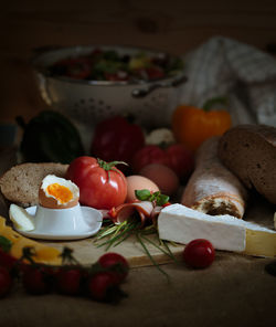 Close-up of food on table