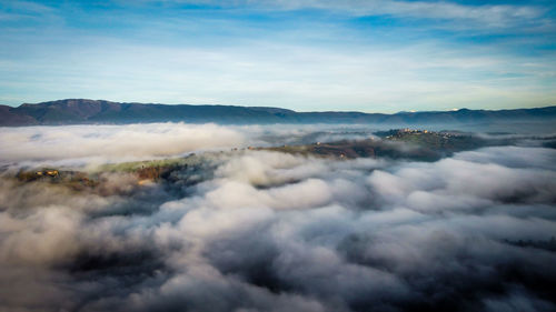 Aerial view of cloudscape against sky