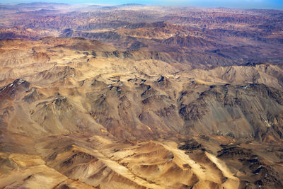 Aerial view of mountains at northern chile.