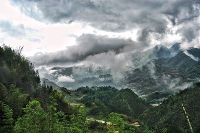 Scenic view of mountains against sky