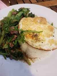 Close-up of breakfast on plate