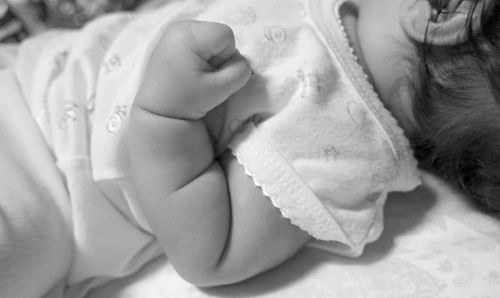 Close-up of baby hands