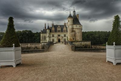 Building against cloudy sky