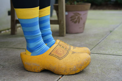National dutch wooden yellow  shoes.