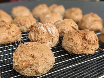 High angle view of cookies