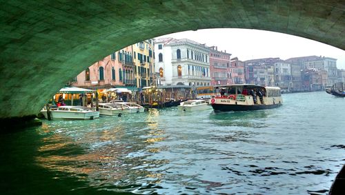 View of boats in canal