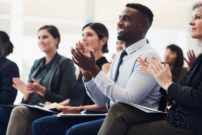 Group of people at music concert