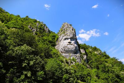 Stone sculpture depicting the last dacian king decebalus. it is the largest of its kind in europe.