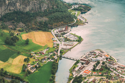 Aerial view of river and landscape