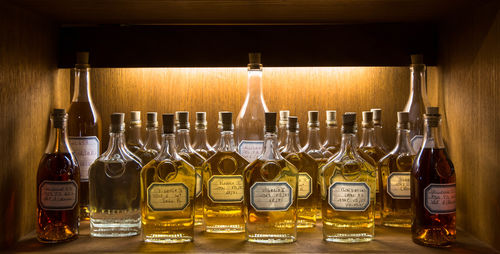 Assorted bottles of liquor on a shelf