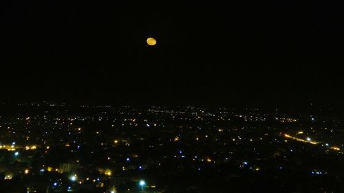 View of illuminated cityscape at night