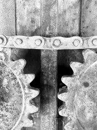 Full frame shot of rusty metal gate