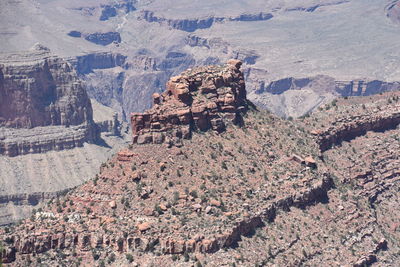 High angle view of rocks on mountain