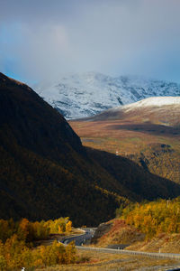 Scenic view of mountains against sky