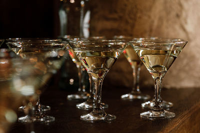 Close-up of glass on table