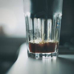 Close-up of beer in glass