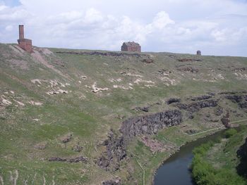Scenic view of land against sky