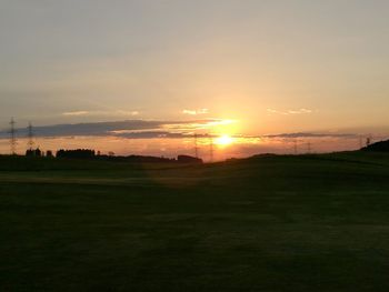 Silhouette of landscape at sunset