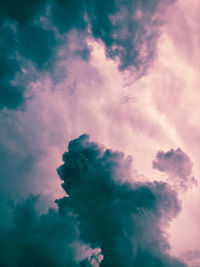 Low angle view of clouds in sky during sunset