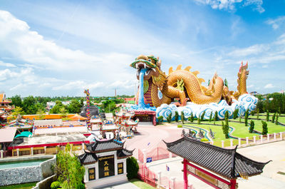 Statue of temple against sky