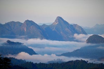 Scenic view of mountains against sky