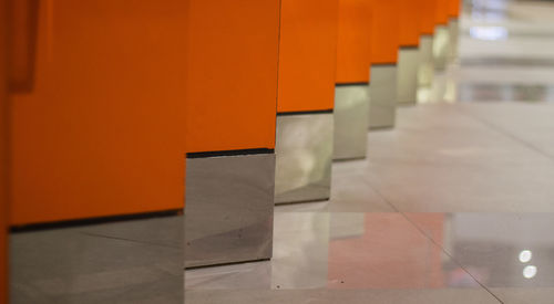 Sunlight falling on wall in illuminated building