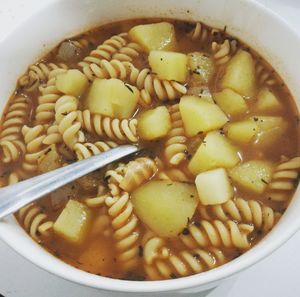 Close-up of soup in bowl