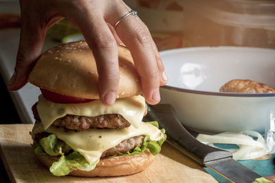 Midsection of person preparing food